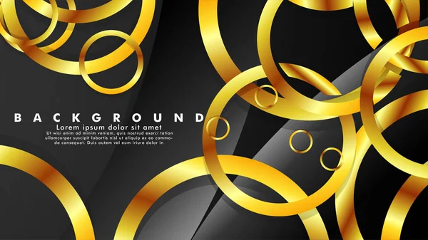 Fond vectoriel abstrait en métal avec des cercles dorés brillants luxueux — Image vectorielle