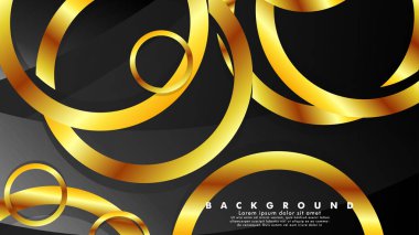 Lüks parlak altın daireler ile soyut metal vektör arka plan