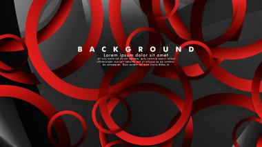 Lüks parlak kırmızı koyu halkalar ile soyut metal vektör arka plan