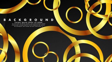 Lüks parlak altın daireler ile soyut metal vektör arka plan