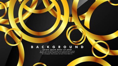 Lüks parlak altın daireler ile soyut metal vektör arka plan