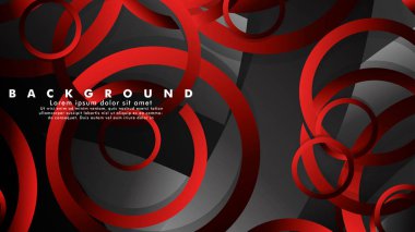 Lüks parlak kırmızı koyu halkalar ile soyut metal vektör arka plan