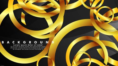 Lüks parlak altın daireler ile soyut metal vektör arka plan