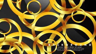 Lüks parlak altın daireler ile soyut metal vektör arka plan