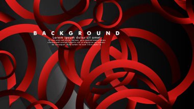 Lüks parlak kırmızı koyu halkalar ile soyut metal vektör arka plan