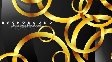 Lüks parlak altın daireler ile soyut metal vektör arka plan