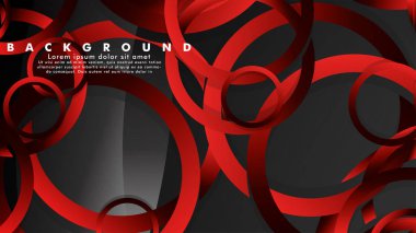 Lüks parlak kırmızı koyu halkalar ile soyut metal vektör arka plan