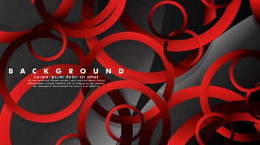 Lüks parlak kırmızı koyu halkalar ile soyut metal vektör arka plan