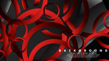 Lüks parlak kırmızı koyu halkalar ile soyut metal vektör arka plan