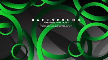 Parlak fantezi yeşil siyah daireler ile soyut metal vektör arka plan