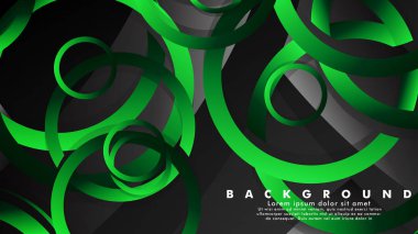 Parlak fantezi yeşil siyah daireler ile soyut metal vektör arka plan