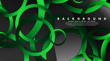 Parlak fantezi yeşil siyah daireler ile soyut metal vektör arka plan