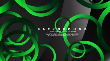 Parlak fantezi yeşil siyah daireler ile soyut metal vektör arka plan