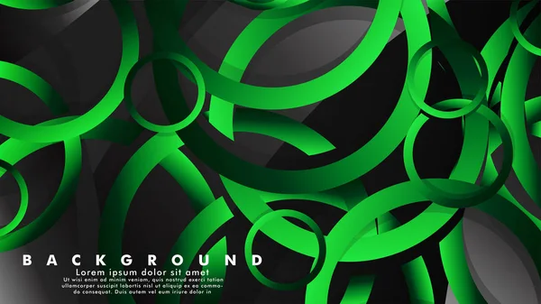 Abstract metal vector background with shiny fancy green black circles — Stock Vector