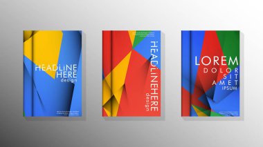 Degrade minimal geometrik desen. renklerle üçgen kapak arka plan tasarımı