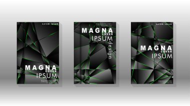 Arka plan kapağı tasarımı lüks çokgen desenler.yeşil üçgen çizgi