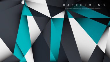 Vektör Arka Plan Üçgen Mozaik mavi, gri ve beyaz bir arada. Degradeler ve saydamlık ile geometrik illüstrasyon tarzı.