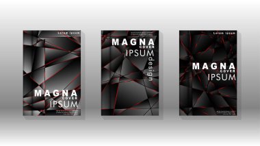 Kapak tasarım deseninin arka planı. Kırmızı üçgen çizgisi. Vektör ön sayfa yazı tipi