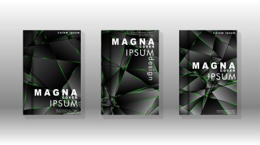 Arka plan kapağı tasarımı lüks çokgen desenler.yeşil üçgen çizgi