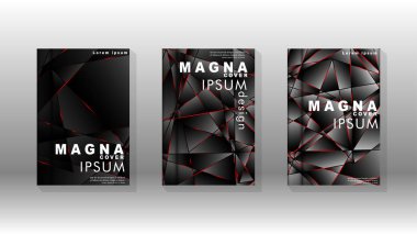 Kapak tasarım deseninin arka planı. Kırmızı üçgen çizgisi. Vektör ön sayfa yazı tipi