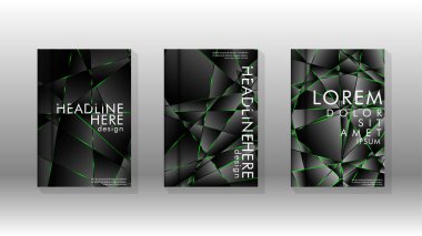 Arka plan kapağı tasarımı lüks çokgen desenler.yeşil üçgen çizgi