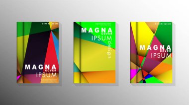 Degradeler ve saydamlık ile geometrik illüstrasyon tarzı. kitap kapağı tasarımı