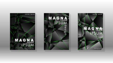 Arka plan kapağı tasarımı lüks çokgen desenler.yeşil üçgen çizgi