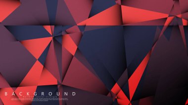 Koyu kırmızı bir arada vektör üçgen arka plan. Degradeler ve saydamlık ile geometrik illüstrasyon tarzı.