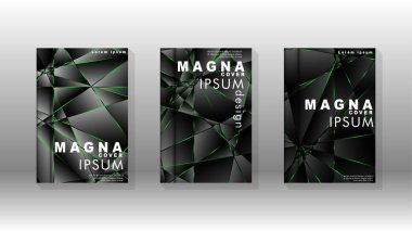 Arka plan kapağı tasarımı lüks çokgen desenler.yeşil üçgen çizgi