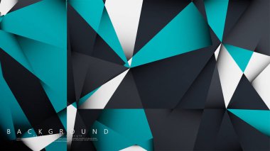 Vektör Arka Plan Üçgen Mozaik mavi, gri ve beyaz bir arada. Degradeler ve saydamlık ile geometrik illüstrasyon tarzı.