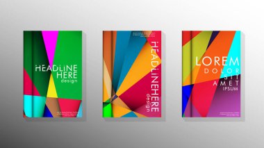 Degradeler ve saydamlık ile geometrik illüstrasyon tarzı. kitap kapağı tasarımı