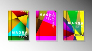 Degradeler ve saydamlık ile geometrik illüstrasyon tarzı. kitap kapağı tasarımı