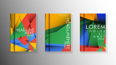 Degrade minimal geometrik desen. renklerle üçgen kapak arka plan tasarımı