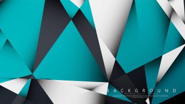 Vektör Arka Plan Üçgen Mozaik mavi, gri ve beyaz bir arada. Degradeler ve saydamlık ile geometrik illüstrasyon tarzı.