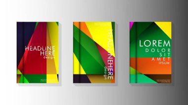 Degradeler ve saydamlık ile geometrik illüstrasyon tarzı. kitap kapağı tasarımı