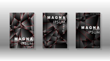 Kapak tasarım deseninin arka planı. Kırmızı üçgen çizgisi. Vektör ön sayfa yazı tipi