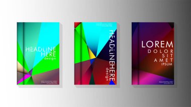 Degradeler ve saydamlık ile geometrik illüstrasyon tarzı. kitap kapağı tasarımı