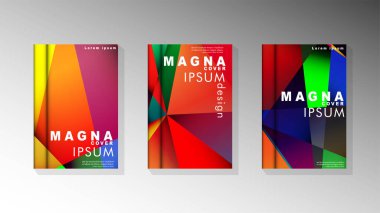 Degradeler ve saydamlık ile geometrik illüstrasyon tarzı. kitap kapağı tasarımı