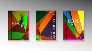 Degradeler ve saydamlık ile geometrik illüstrasyon tarzı. kitap kapağı tasarımı