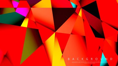 Açık Çok Renkli Gökkuşağı vektör arka plan mozaik üçgen. Degradeler ve saydamlık ile geometrik illüstrasyon tarzı. Üçgen desen tasarımı