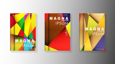 Degradeler ve saydamlık ile geometrik illüstrasyon tarzı. kitap kapağı tasarımı