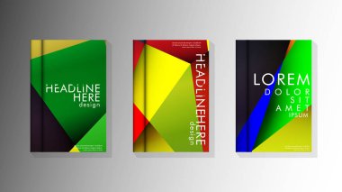 Degradeler ve saydamlık ile geometrik illüstrasyon tarzı. kitap kapağı tasarımı