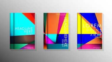 Degradeler ve saydamlık ile geometrik illüstrasyon tarzı. kitap kapağı tasarımı