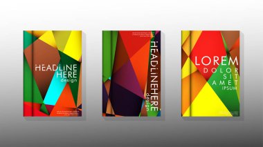 Degradeler ve saydamlık ile geometrik illüstrasyon tarzı. kitap kapağı tasarımı