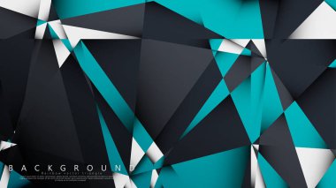 Vektör Arka Plan Üçgen Mozaik mavi, gri ve beyaz bir arada. Degradeler ve saydamlık ile geometrik illüstrasyon tarzı.