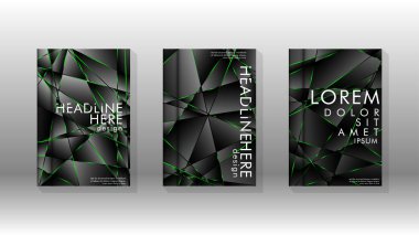 Arka plan kapağı tasarımı lüks çokgen desenler.yeşil üçgen çizgi