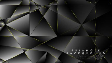 Soyut Arka Plan Geometrik Lüks çokgen desenleri ve Sarı üçgen çizgileri ile