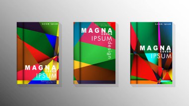 Degradeler ve saydamlık ile geometrik illüstrasyon tarzı. kitap kapağı tasarımı