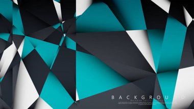 Vektör Arka Plan Üçgen Mozaik mavi, gri ve beyaz bir arada. Degradeler ve saydamlık ile geometrik illüstrasyon tarzı.