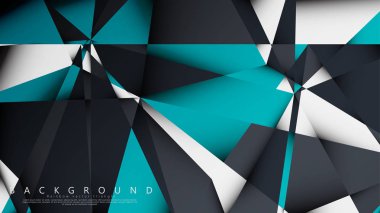 Vektör Arka Plan Üçgen Mozaik mavi, gri ve beyaz bir arada. Degradeler ve saydamlık ile geometrik illüstrasyon tarzı.